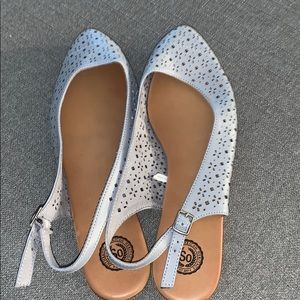 Light Blue Flat Slingback